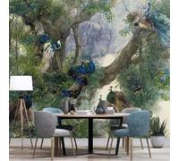 Pintado A Mano Fresco Plantas Bosque Pavo Real Hermoso Papel Pintado 3D Seda Texturizada Primera Calidad Neutros Material Ideal Para SalóN Dormitorio-300cm×210cm