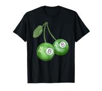 Pintado a Mano Kelly Cereza Verde 8 Bolas Billar & Pool Ball Camiseta