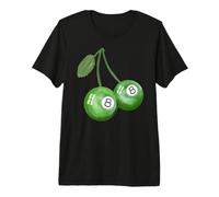 Pintado a Mano Kelly Cereza Verde 8 Bolas Billar & Pool Ball Camiseta Premium