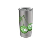 Pintado a mano Kelly Cereza Verde 8 Bolas Billar & Pool Ball Vaso térmico de acero inoxidable de doble pared