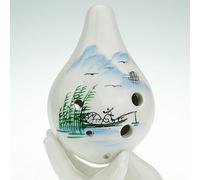 Pintado a mano "Shan Shui" 6 agujero Ocarina, alto C, cerámica esmaltada, hermoso diseño, estilo botella de vino por OcarinaWind®