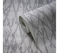 Pintado Con Abstracto Líneas Muestra Ligero Brillante - Blanco, Gris, Plata