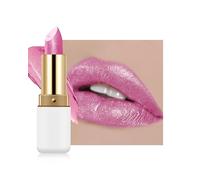 Pintalabios con purpurina, color rosa brillante mate metálico, color intenso, resistente al agua, brillo de labios de larga duración, crema brillante no pegajosa, brillo de labios, día de la madre