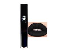 Pintalabios líquido negro mate, brillo de labios negro de Halloween, resistente al agua y de larga duración, para mascarada y cosplay, hidratante, brillante y con efecto 3D para mujeres