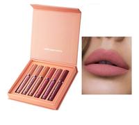 Pintalabios, Mate Líquido Pintalabios Lápiz labial Conjunto, mate impermeable Brillo de labios Duradero Copa antiadherente lápiz labial Kit de maquillaje Lip Glaze (02)