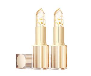 Pintalabios PH termoactivo con cambio de color, 24 horas de duración, bálsamo labial de color de hoja de oro, bálsamo labial hidratante y lápiz labial adaptable al pH para mujer (2 unidades)