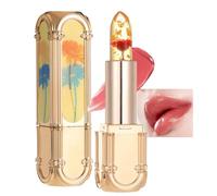 Pintalabios que cambian de color de flores, brillo labial que cambia de color, de gelatina de cristal, hidratante de larga duración que cambia de color (02#, 10 cm)