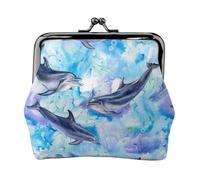 Pintando Delfines,Monedero de Piel sintética, Carteras pequeñas, Monedero con Cierre de Broche