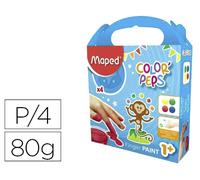 PINTURA A DEDOS MAPED COLOR PEPS CAJA DE 4 BOTES COLORES SURTIDOS 80 GR