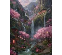 Pintar con Números Bosques, Cascada Pintar con Números para Niños y Adultos, Manualidades Relajantes para el Hogar, Actividad Creativa Antiestrés, Perfecto Regalo & Decoración del Hogar 60x80cm z-370