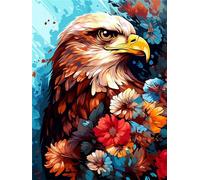 Pintar con Numeros para Adultos, Águila Kit de Pintura al óleo de Lienzo DIY para con Pinceles, Flor Cuadros para Pintar por Numeros para Niños, Manualidades Adultos para Decor Hogar y Regalos 40x50cm