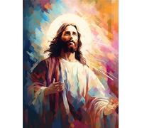 Pintar con Numeros para Adultos, Jesús Kit de Pintura al óleo de Lienzo DIY para con Pinceles, Hombre Cuadros para Pintar por Numeros para Niños, Manualidades Adultos para Decoracion Hogar 40x50cm