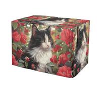 Pintar gatitos y gatos flores transpirables para jaula de perro, paneles de malla para ventana, cubierta de caseta para mascotas con ventanas de malla, grande