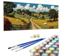 Pintar por Numeros Adulto Rural, Cuadros para Pintar por Numeros Paisaje, Sin Marco Kit de Pintura al óLeo de Lienzo DIY, Con Pinceles y Pinturas Acrilicos, Decoración Hogar Regalo 80x40cm - SW260574V