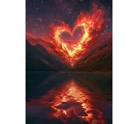 Pintar por Numeros Adultos 1 Piezas Pintura por Números con Pinceles y Pigmento Kit, Amar Pintar por Numeros Niños, con Lienzo sin Arrugas Kit Manualidades Adultos 100x150 cm Sin Marco, Llama X-5600