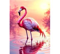 Pintar por Numeros Adultos, 25x35cm Kit de Pintura por Numeros, DIY para con Pinceles, Pigmento Acrílico Cuadros por Numeros Pintura por Números para Niños Painting by Number Flamencos Animal I-2473