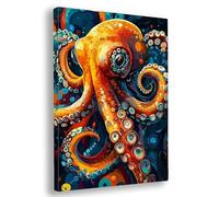 Pintar por Numeros Adultos, 30x40cm Pulpo Pintura por Numeros Adultos con Marco, Kits de Paint by Numbers Adult Animal con 3 Pinceles Pigmento Acrílico, Paint by Numbers para Decoracion Hogar, C-31