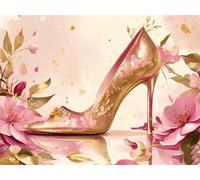 Pintar por Numeros Adultos, 45x60cm Kit de Pintura por Numeros, DIY para con Pinceles, Pigmento Acrílico Cuadros por Numeros Pintura por Números para Niños Painting by Number Tacones Altos Flor I-7702