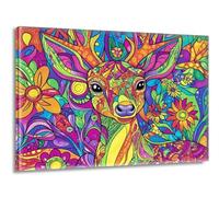 Pintar por Numeros Adultos Abstracto Ciervo, Pintar por Numeros sin Marco, DIY Kit Pintura Creative para Manualidades Adultos con Pinceles y Pigmento, Cuadros Decoracion Hogar, Regalo 25x35cm L-g-224