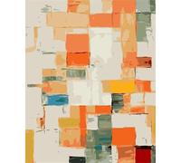 Pintar por Numeros Adultos Abstracto colorido DIY Pintura por Números,Geométrico Kit de Pintura al óleo de Lienzo,con Pinceles y Pigmento Acrílico para el Hogar Decoración,sin Marco 40x50cm