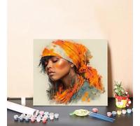 Pintar por Numeros Adultos áFrica Pintar por Numeros Mujer Paint by Numbers, DIY Manualidades Adulto, Kit de Peinture sur Toile Couleur con Accesorios, Decoración Del Hogar 80x80cm Sin Marco 3-42X6
