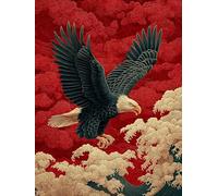 Pintar por Numeros Adultos áGuila, Ondas Cuadros para Pintar por Numeros, Manualidades Adultos Kit, DIY Paint by Numbers con Pinceles y Pinturas Acrílicas, Regalo, Home Decoration Otoño 30x40cm 2-8062