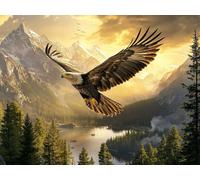 Pintar por Numeros Adultos águila paisaje, DIY Painting by Numbers Kits, Pintura por Números Cuadros DIY, con Pinceles, Pinturas Acrílicas, Kit Completo para Painting, Decoración 20 x 30 cm 0F-964