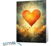 Pintar por Numeros Adultos Amar Pintura por Numeros niños Abstracto DIY Paint by Numbers Principiantes, Kit Manualidades Adultos con 3 Pinceles e Pigmento Acrílico, Regalo mujer 30x40 Sin Marco 0j-890