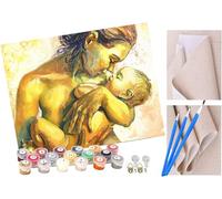 pintar por numeros adultos,amor maternal mamá y bebé DIY pintar por números,pinturas para niños,paint by numbers lienzos para pintar cuadros decoracion(16" x 20")