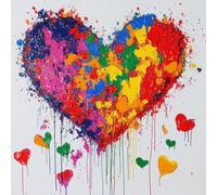 Pintar Por Numeros Adultos Amor, Pintar Por Numeros NiñOs colorido, DIY Pintura Acrilica Manualidades Adultos Set Para Regalos Originales Para Mujer, Cuadros Decoracion Salon Modernos 25x25cm 3-3