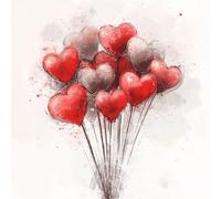 Pintar Por Numeros Adultos Amor, Pintar Por Numeros NiñOs rojo, DIY Pintura Acrilica Manualidades Adultos Set Para Regalos Originales Para Mujer, Cuadros Decoracion Salon Modernos 40x40cm 3-9