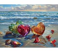 Pintar por Numeros Adultos, Amor, Principiantes DIY Painting by Numbers Kits, Flores 1, Cuadros para Pintar por Numeros Pinturas Acrilicos Regalo Creativo, Decoración Hogar 40x50cm Sin Marco n0n0-350