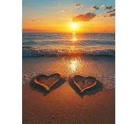 Pintar por Numeros Adultos, Amor, Principiantes DIY Painting by Numbers Kits, Playa, Cuadros para Pintar por Numeros Pinturas Acrilicos Regalo Creativo, Decoración Hogar 80x100cm Sin Marco n0n0-627