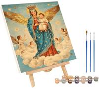 Pintar por Numeros Adultos áNgel, Cuadros para Pintar por Numeros Nube, DIY manualidades adultos Kit con 3 Pinceles y Pigmento Acrílico, Paint by Numbers Adult para Decoración Hogar 80x110cm wsc-9205