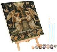 Pintar por Numeros Adultos áNgel, Cuadros para Pintar por Numeros PáJaro, DIY manualidades adultos Kit con 3 Pinceles y Pigmento Acrílico, Paint by Numbers Adult para Decoración Hogar 30x40cm S-1565