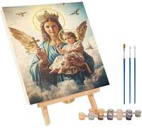 Pintar por Numeros Adultos áNgel, Cuadros para Pintar por Numeros Wings, DIY manualidades adultos Kit con 3 Pinceles y Pigmento Acrílico, Paint by Numbers Adult para Decoración Hogar 50x70cm wsc-1281