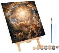 Pintar por Numeros Adultos áNgel, DIY Pintar por Numeros Hombre, Manualidades Adultos Kit con 3 Pinceles y Pigmento Acrílico, Paint by Numbers Adult para Decoración Hogar, Regalo Mujer 20x30cm I-8079