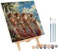 Pintar por Numeros Adultos áNgel, DIY Pintar por Numeros Mujer, Manualidades Adultos Kit con 3 Pinceles y Pigmento Acrílico, Paint by Numbers Adult para Decoración Hogar, Regalo Mujer 60x70cm A-3663