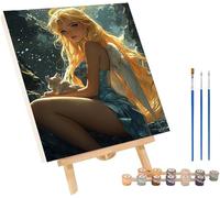 Pintar por Numeros Adultos áNgel, DIY Pintar por Numeros Wings, Manualidades Adultos Kit con 3 Pinceles y Pigmento Acrílico, Paint by Numbers Adult para Decoración Hogar, Regalo Mujer 20x30cm wsc-8746