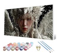 Pintar por Numeros Adultos, áNgel Pintar por Numeros Ala Paint by Numbers Adult Principiante kit con 3 Pinceles y Pigmento Acrílico para Decoracion Habitacion, Regalo Mujer (100 * 200cm) -hcw250748