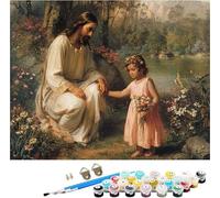 Pintar por Numeros Adultos áNgel Pintar por Numeros Flor, DIY Manualidades Adultos, Paint by Numbers Adult Kit con Pinceles y Pigmento Acrílico, Decoración Hogar, Regalo Mujer 100x130cm 4-4824