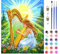 Pintar por Numeros Adultos áNgel, Pintar por Numeros Flor, DIY Paint by Numbers Adult Kit con Pinceles y Pigmento, Paint by Numbers Para Cuadros Decoracion Salon Modernos, Regalo Mujer 40x50cm 3-1953