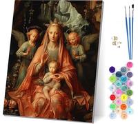 Pintar por Numeros Adultos áNgel, Pintar por Numeros Flor, DIY Paint by Numbers Adult Kit con Pinceles y Pigmento, Paint by Numbers Para Cuadros Decoracion Salon Modernos, Regalo Mujer 40x50cm E-7094