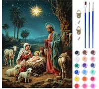 Pintar por Numeros Adultos áNgel, Pintar por Numeros Oveja, DIY Paint by Numbers Adult Kit con Pinceles y Pigmento, Paint by Numbers Para Cuadros Decoracion Salon Modernos, Regalo Mujer 30x40cm X-2465