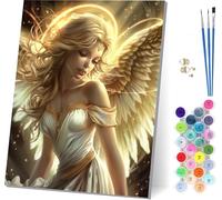 Pintar por Numeros Adultos áNgel, Pintar por Numeros Wings, DIY Paint by Numbers Adult Kit con Pinceles y Pigmento, Paint by Numbers Para Cuadros Decoracion Salon Modernos, Regalo Mujer 20x30cm O-4763