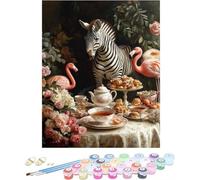 Pintar por Numeros Adultos Animal Cuadros para Pintar por Numeros Té Kit Manualidades Adultos Paint by Numbers Adult Retro DIY Lienzos Pintura Kit Para Decoración Del Hogar Sin Marco 40x60cm E-832U1