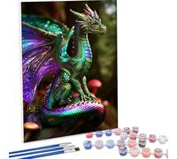 Pintar por Numeros Adultos Animal DragóN, Cuadros por Numeros Pigmento Acrílico, DIY Paint by Number Kit Manualidades Adultos, Decor para el Hogar de pared, Regalo 40 x 50 cm , Sin Marco PjY2174 G-C