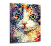 Pintar por Numeros Adultos Animal Gato, Pintar por Numeros sin Marco, DIY Kit Pintura Creative para Manualidades Adultos con Pinceles y Pigmento, Cuadros Decoracion Hogar, Regalo Mujer 25x35cm L-g-144