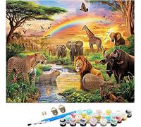 Pintar por Numeros Adultos Animal, Mundo Pintar por Numeros 20x30cm Lienzo Sin Marco, 1pcs DIY Paint by Numbers 3 Pinceles y Pigmento Acrílico, Cuadros Decoracion Salon Modernos, Regalo Mujer,Model251