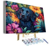 Pintar por Numeros Adultos Animal Paint by Numbers Adult Perro Juego De Arte Diy, Cuadros para Pintar por Numeros 40x50 Lienzos con Pinceles y Pintura Acrílica, Decoracion Hogar, Sin Marco 0j-1127